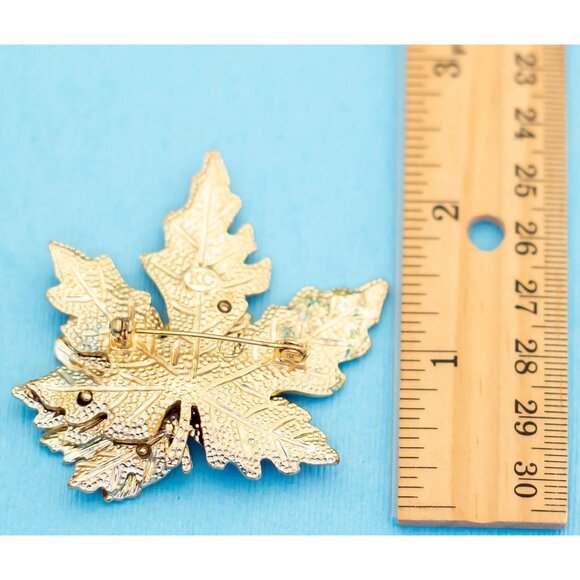 Vintage Vibrant Maple Leaves Brooch by KC N23 - Picture 2 of 2